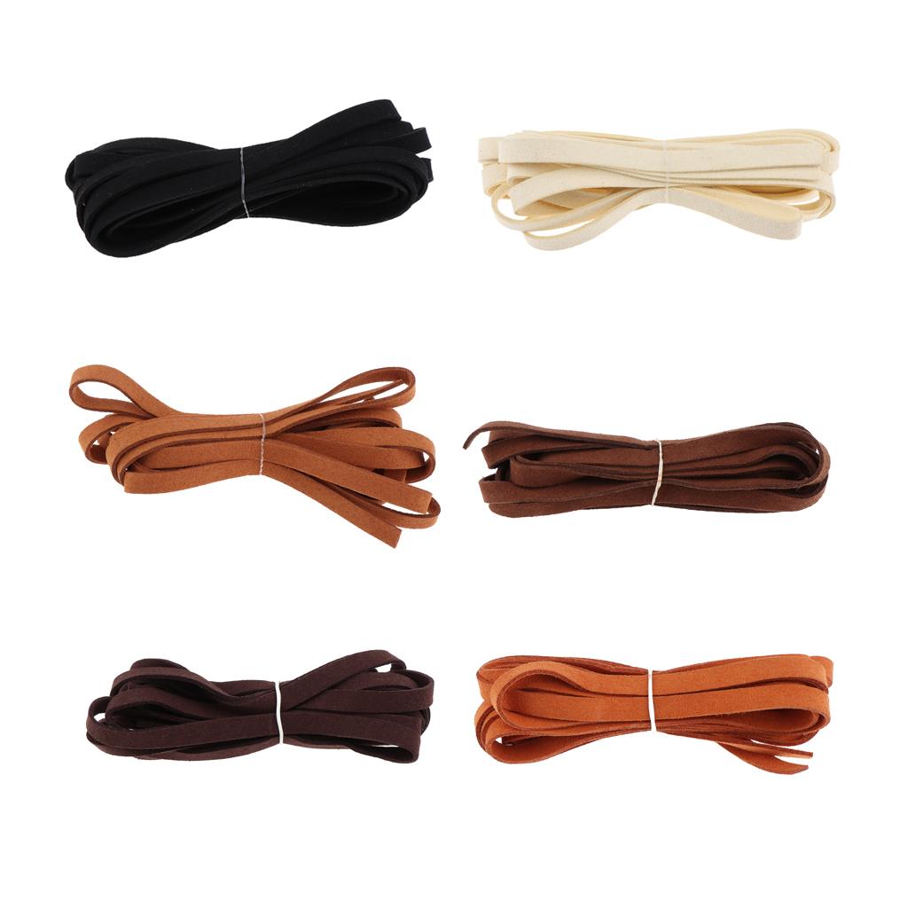 Cordón de Cuero Suave Cuerda de Gamuza Hilo para Trenzar Cordones Manualidades Joyería DIY