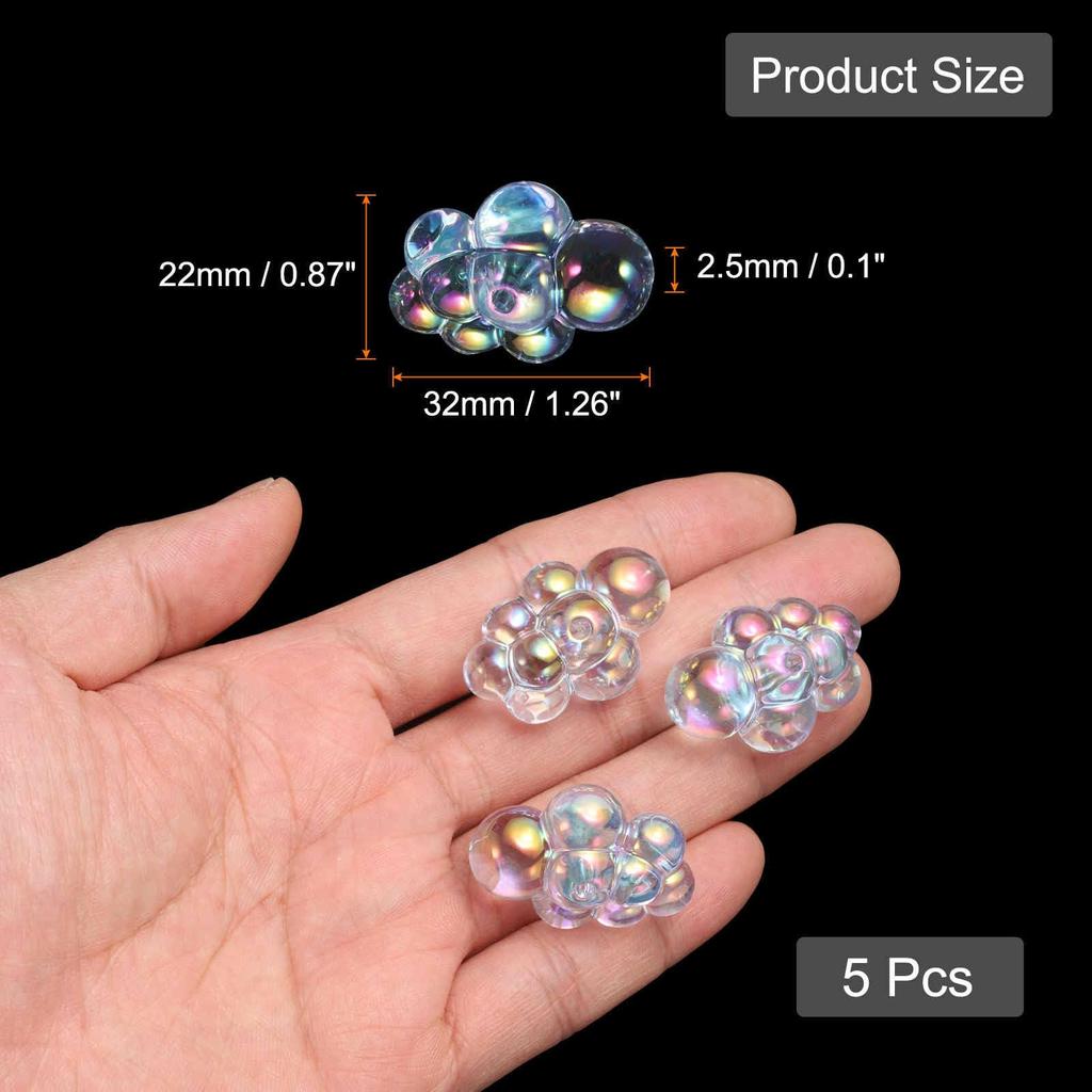 CoCud Miniature Dollhouse Bubble Cluster, 116 Scale Acrylic Blue Bubbles - (Use: DIY Crafts, Fairy Beach Decor) Pack of 5