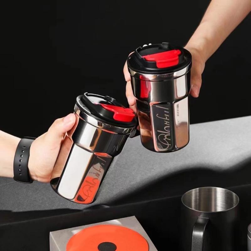 Stainless Steel Coffee Cup 400ML Thermos Mug Leak-Proof Thermos Travel Thermal Vacuum Flask Insulated Cup Water Bottle