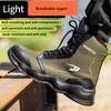High Top Boots Men Anti Smashing Work Shoes with Steel Toe Anti Puncture Working Shoes with Protection Anti-slip Safety Shoes