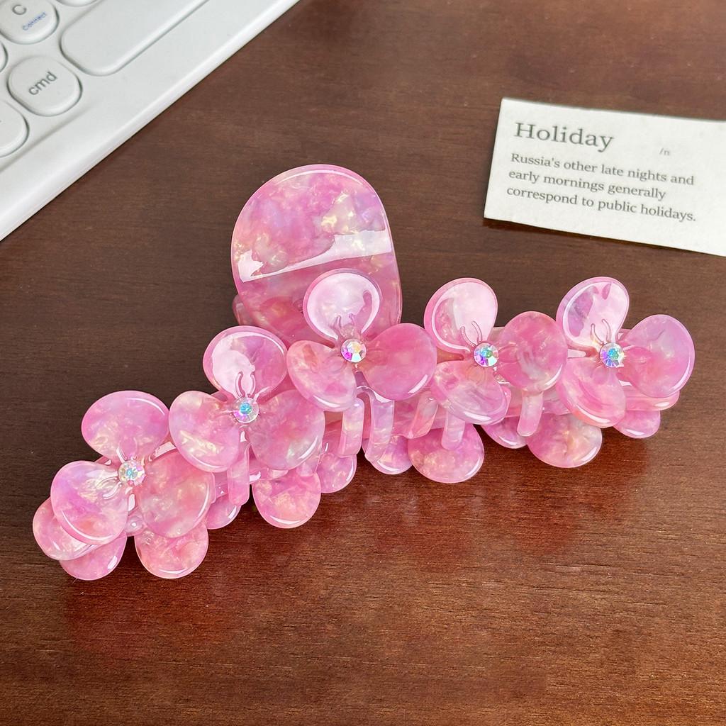 And Trendy Stylish Rhinestone Flower Hair Claw Clip Ideal For Fashionforward Women