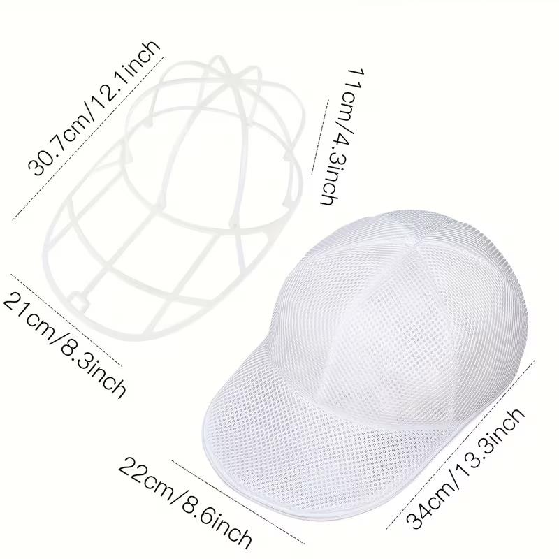 

2pcs Baseball Cap Washer Cage – Machine Wash Protector, Prevents Deformation, Durable & Reusable (110 chars)