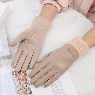 2 Paia Guanti da Donna in Ecopelle Impermeabili Antivento Touchscreen Guanti da Ciclismo Outdoor Inverno Tempo Freddo Caldi Spessi Termici