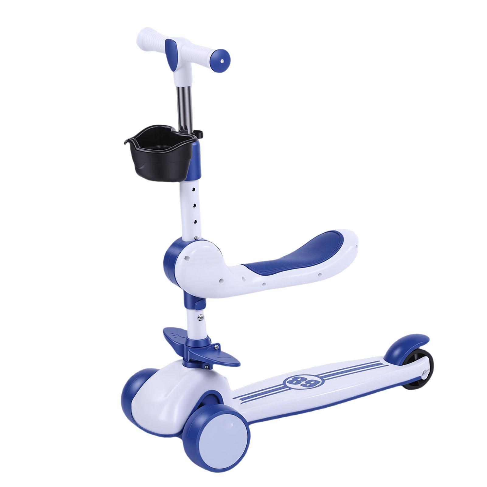 

3 Wheel LED Light Up Scooter with 3 Wheels Handlebar and Removable Seat Folding Scooter for Outdoor Activities