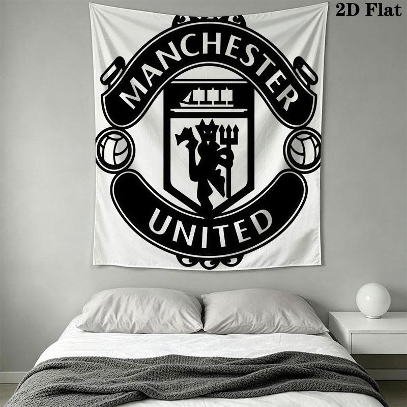 Man Utd B Wall Hanging Printed Fabric Blanket Decorative Tapestries for Bedroom Living Room Home Decor