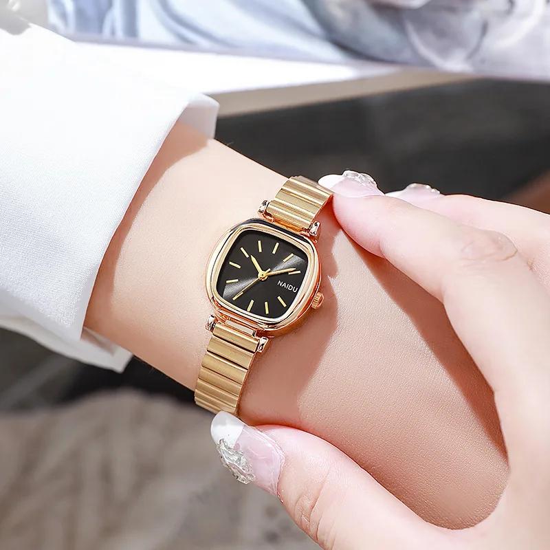 2025 New Luxury Ladies Quartz Watch Fashion Simple Gold Women Stainless Steel Clock Wristwatches Gifts Dropshipping Montre Femme