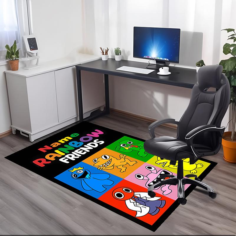 Benutzerdefinierter Teppich mit Regenbogenfreunde-Aufdruck, für Bürostuhl Wohnzimmer Schlafzimmer Küchenraum Dekoration Geschenke.