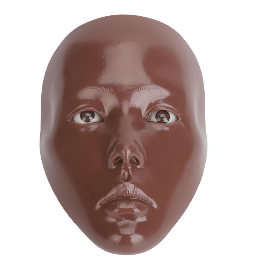 Sminkövningsansikte Återanvändbart Realistiskt 5D Helt Ansikte Silikon Sminkmannekäng med Ställ Svart