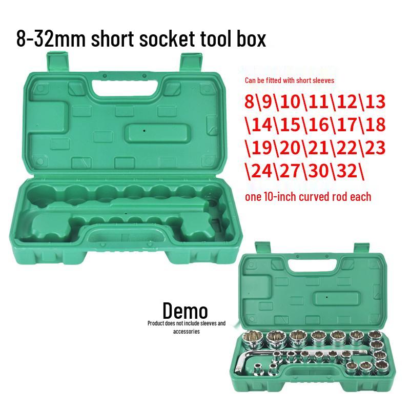 Multifunctional Large Handheld Plastic Socket Tool Box - Industrial Grade for Car & Household Use