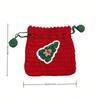 1 Stück Garn, handgemachte gehäkelte Bündeltasche, Nikolaus-Wechselgeldbeutel, Weihnachtsdekorationsgeschenk, gewebte Süßigkeitenaufbewahrungstasche