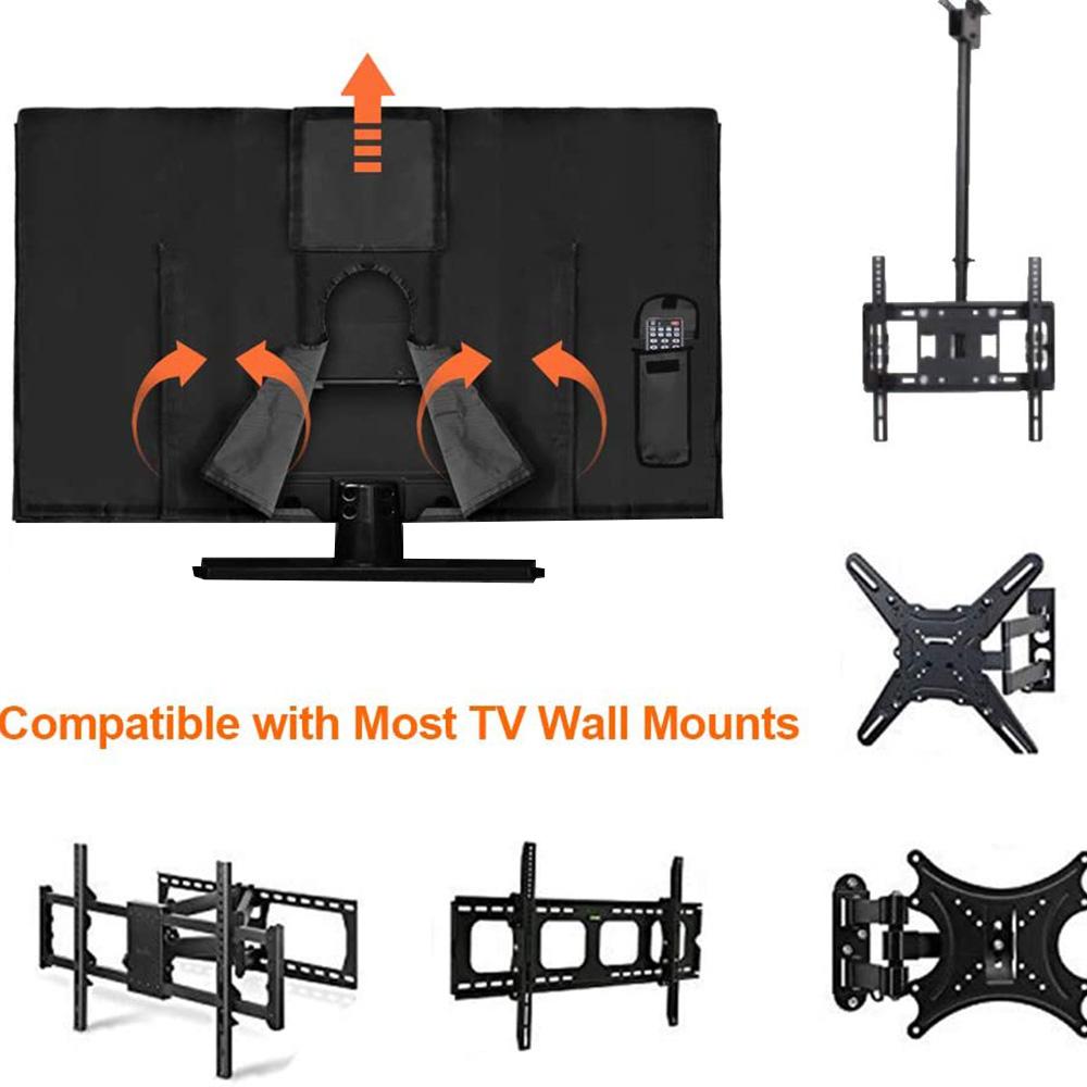 Komplettes Outdoor-TV-Abdeckungs-Set mit Ober- und Unterteil, wetterfest für 22-70 Zoll Fernseher