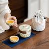 Ru Kiln Crackle Glaze Travel Tea Set with Gift Bag - Ancient Rhyme Collection