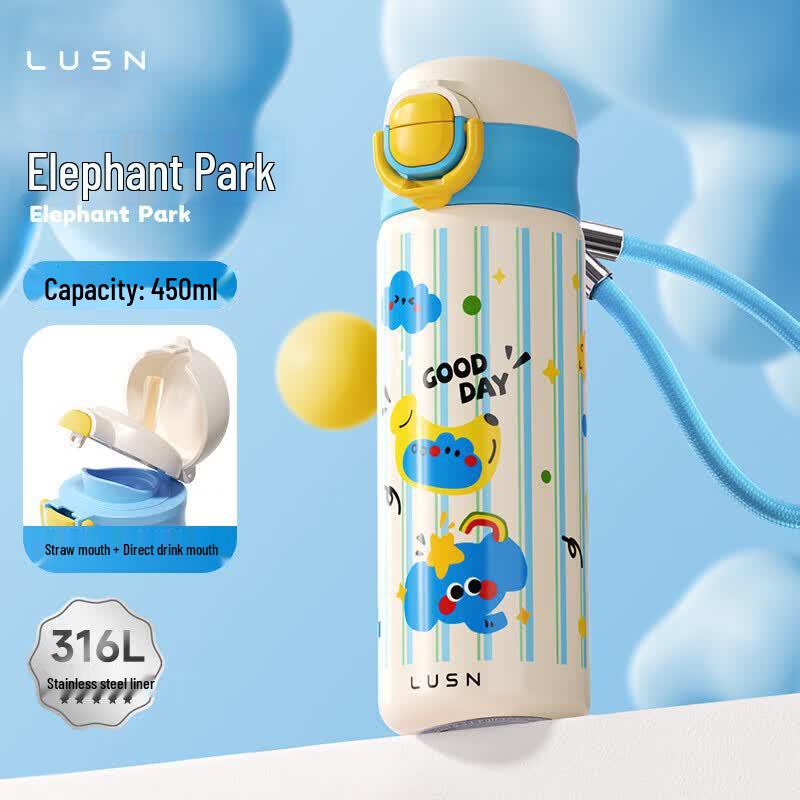 LUSN 3-in-1 Kids Thermal Straw Sippy Bottle