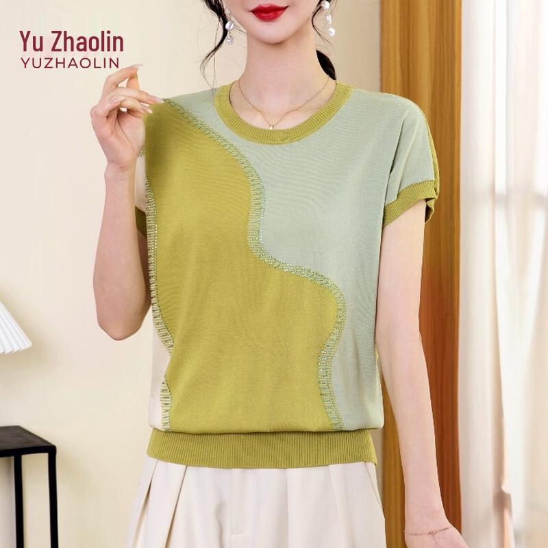 Yuzhaolin Women s Short Sleeve Knitted T-Shirt L