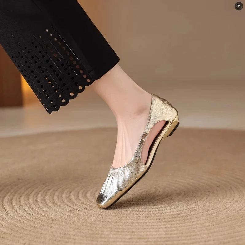 

Модная женская обувь на каблуке с квадратным носком, с мелким вырезом, обувь-один шаг, женская повседневная обувь для платья, элегантная в французском стиле, zapatillas de mujer 36 золотой