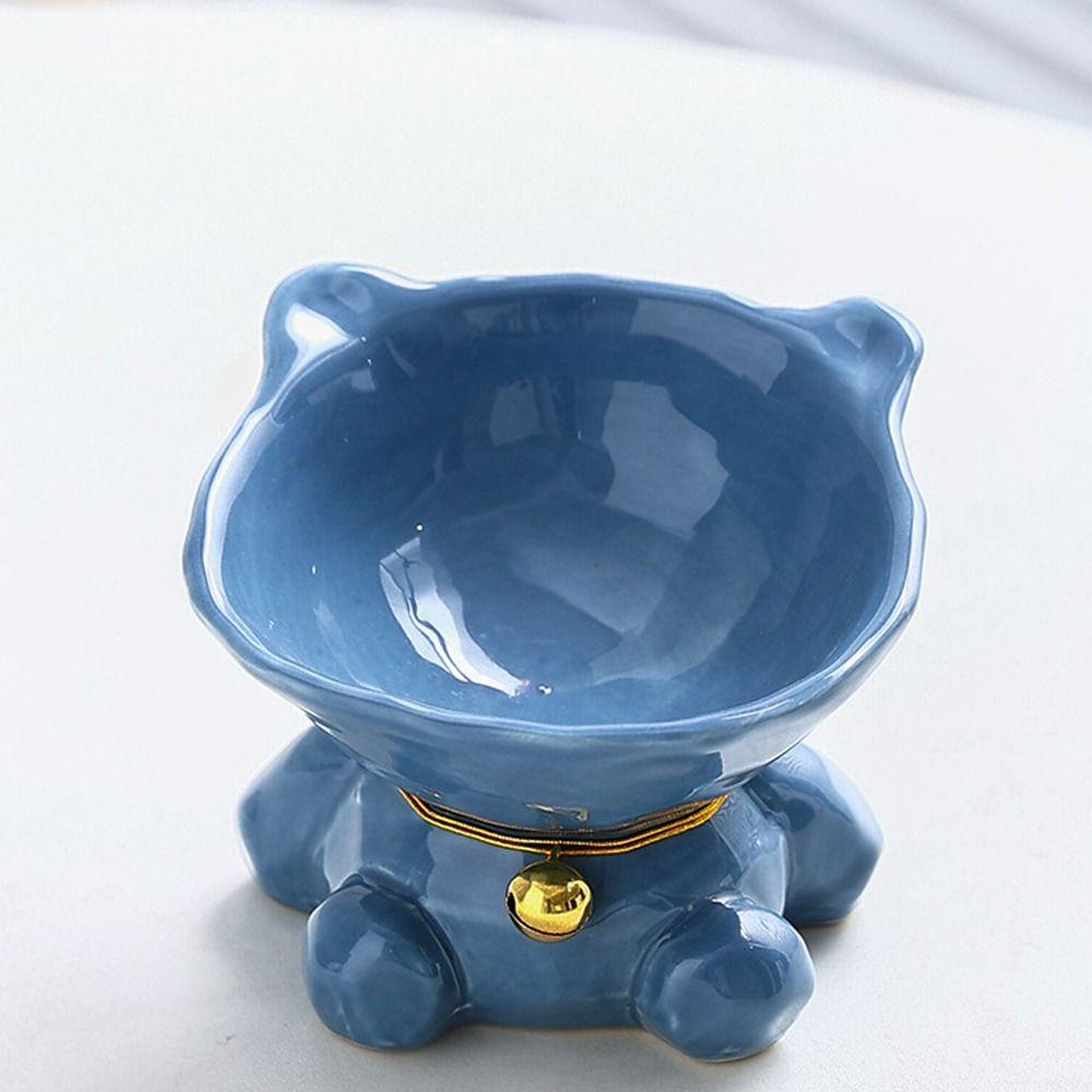 Non-slip Ceramic Cat Bowl Large Capacity Cat Drinking Feeder Pet High Foot Bowl  Pet Eating
