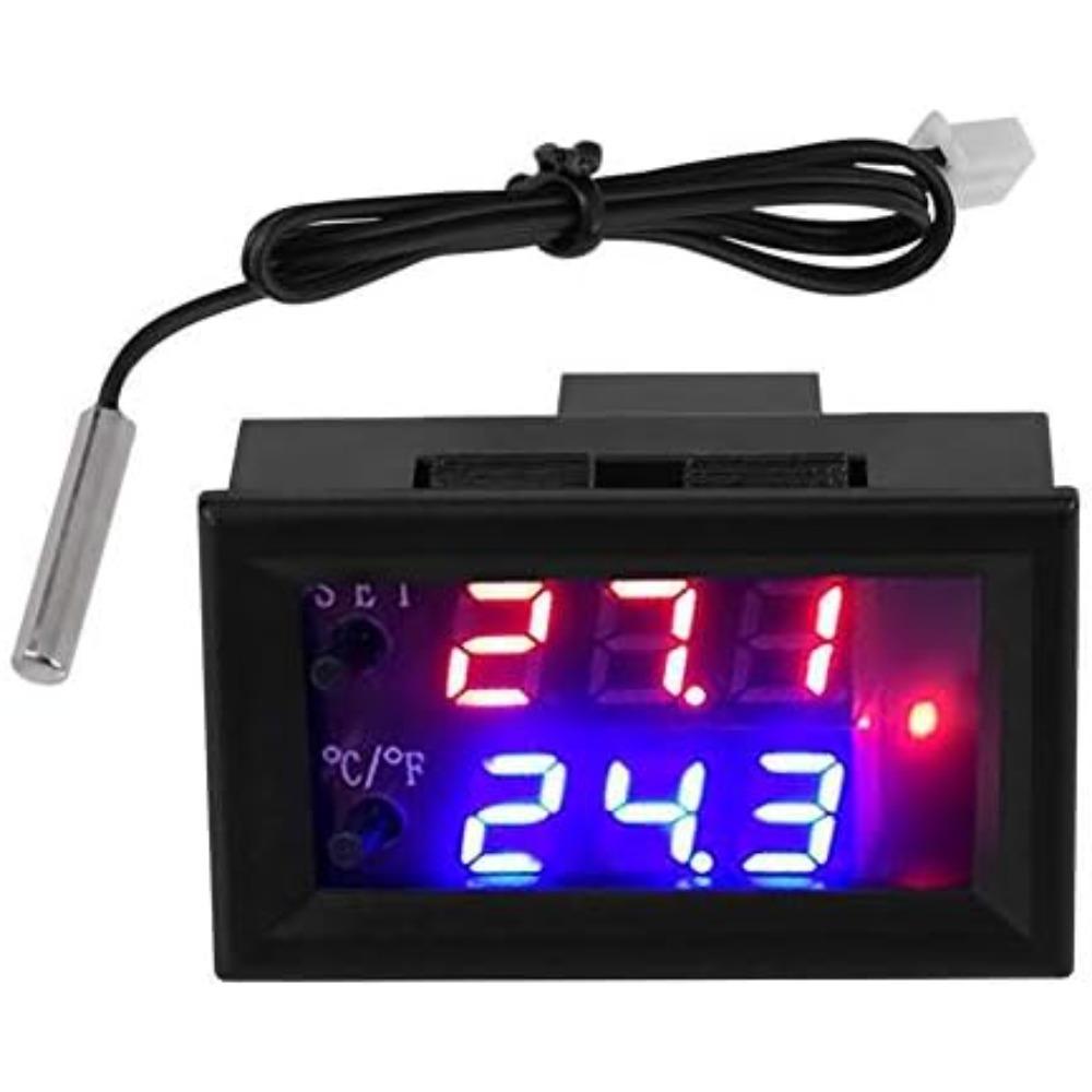 12V Digital Temperature Controller Thermostat 12V Temperature Control Switch Simple Stage Thermostat Socket Heating and Cooling Mode Socket Thermostat Pack of 1