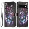 YX-2501 For Google Pixel 8a Case Pattern Printing PU Leather Wallet Phone Cover with Lanyard