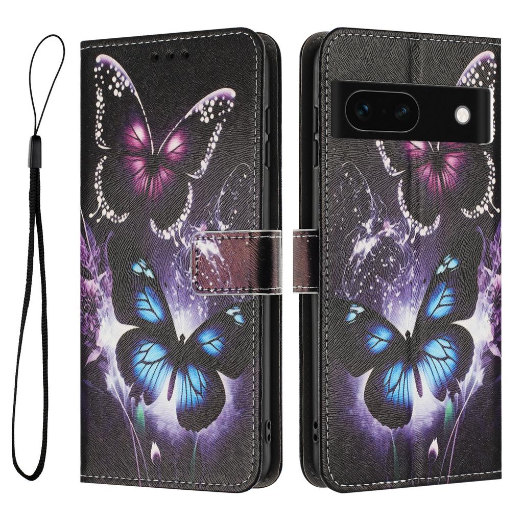 YX-2501 For Google Pixel 8a Case Pattern Printing PU Leather Wallet Phone Cover with Lanyard