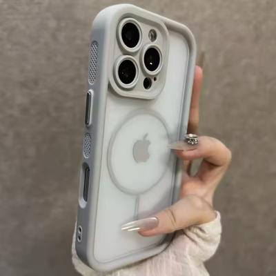 Trendige 2-in-1 Skin Feel Handyhülle für iPhone 17air 16 15 14 12 13 Pro Max Plus MagSafe Kabelloses Laden Stoßfester Schutz