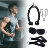 Fitness Pull Rope Set 2 Exercise Handles 3 Carabiner Clips Tricep Pull Down Rope Cable Machine Attachments for Gym Black