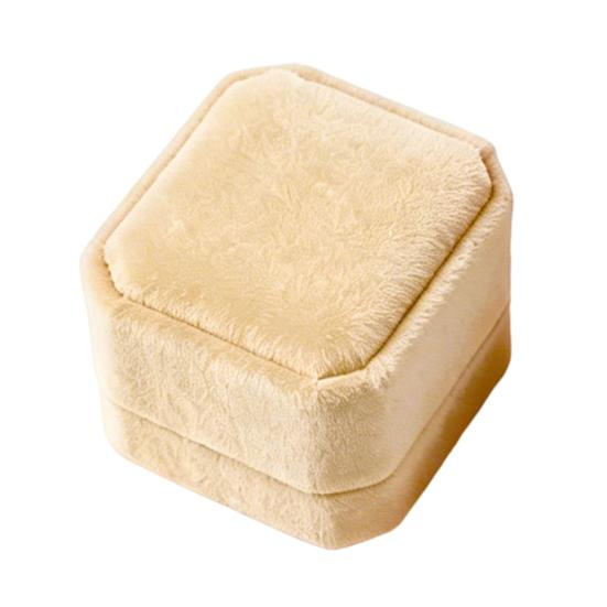 Jewelry Box, with Velvet Interior Shock-Proof Scratch-Proof Organizer, Apricot Soft Plush Jewelry Case for Rings Earrings Necklaces