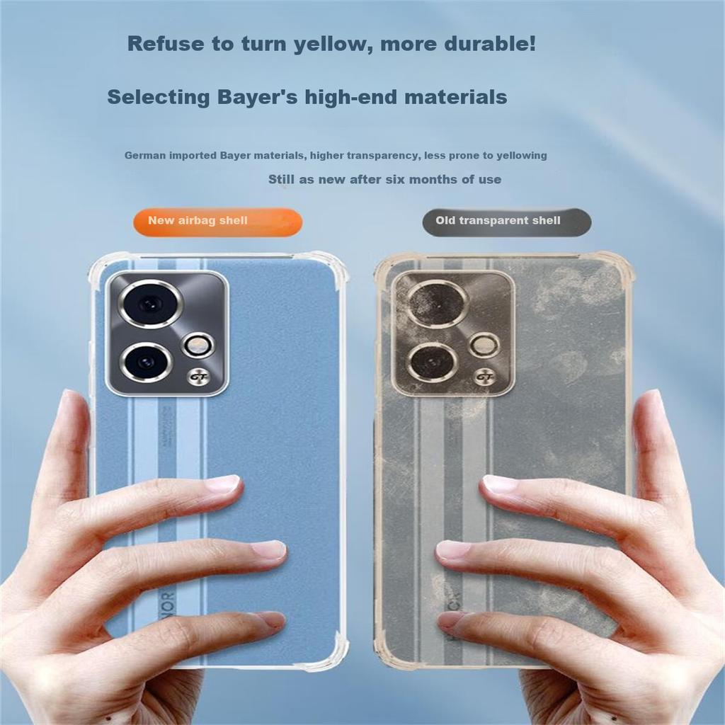 Kelleia Phone Case for Honor 90 GT, Honor 90 GT Full Protection Shockproof TPU Four-Corner Airbag Silicone Soft/Protective Case, Transparent
