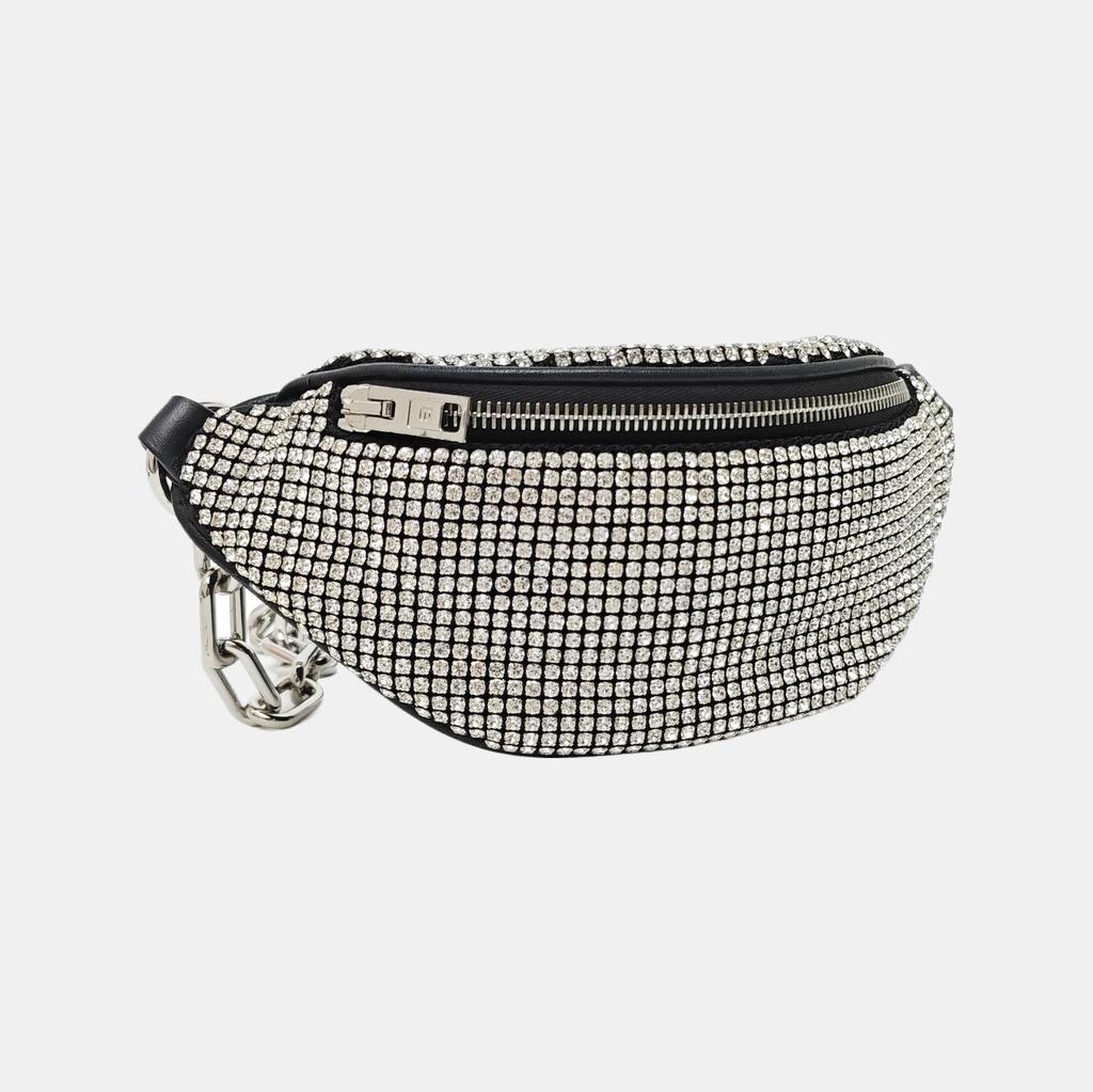 [Pre-Owned] Attica Series Adjustable Rhinestone Chain Internal Leather Logo Decoration Cowhide And Sheepskin Mini Shoulder Crossbo - Very Good #GCYV54