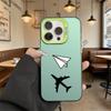 Paper Plane Jet Silhouette Hard Phone Case for Iphone 16 15 14 13 12 11 Pro Max Mini Shockproof Anti-Scratch Protective Cover