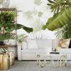 Nordic Hand Painted Wallpaper Tropical Leaves Plants Murals Indoor Luxury Backdrop Wall Mural