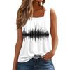 Ärmelloses T-Shirt mit plissiertem, quadratischem Kragen für Damen
