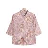 High-Quality Silk Tang Suit Shirt for Women - Summer Mid-Sleeve Plus Size Top for Middle-Aged and Seniors
