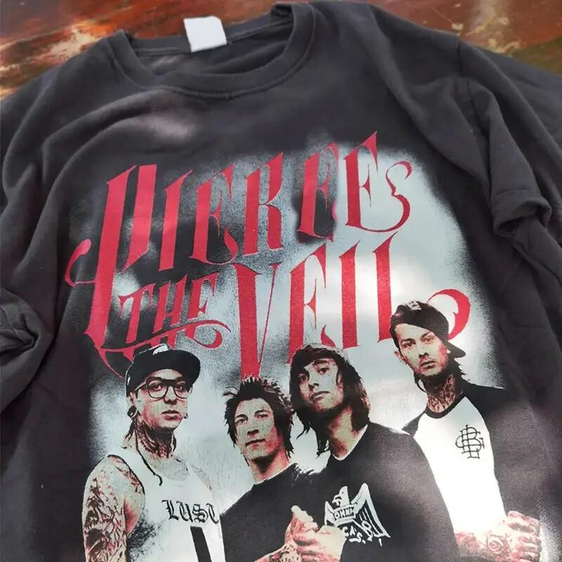 

Reprint Pierce The Veil band 90s Remake black T shirt Retro tee NH18912 Unisex T-Shirt XXXXL