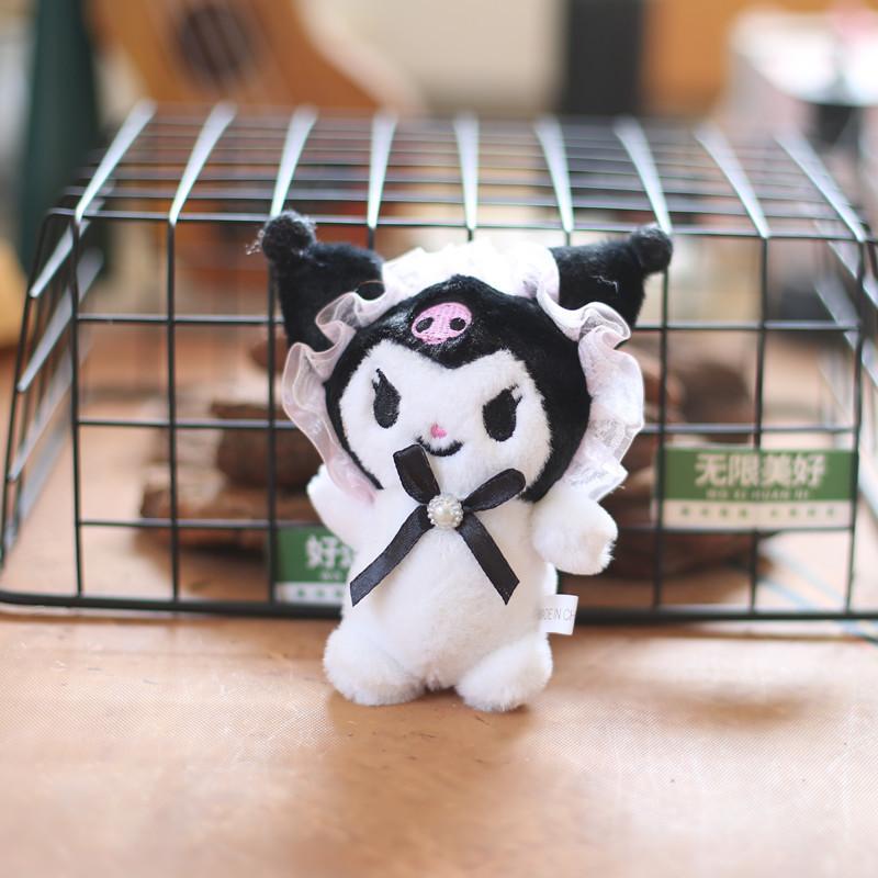 Adorable Cute Sanrio Lolita Kuromi Plush Toy Doll Soft Bag Charm Keychain