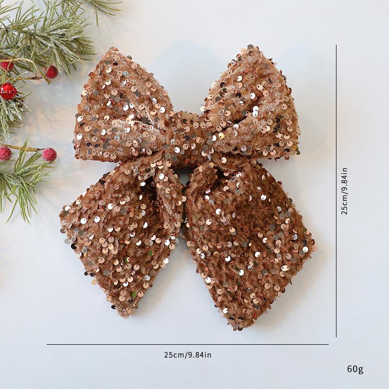 

Festive Christmas Sequin Bow Hanging Decoration For Windows And Doors бронзовий