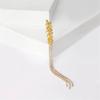 Elegant Women's Brooch with Long Thread Lapel Pin Stylish Wheat Ear Jewelry Flowing Fringe Sparkling Crystal Lapel Pins