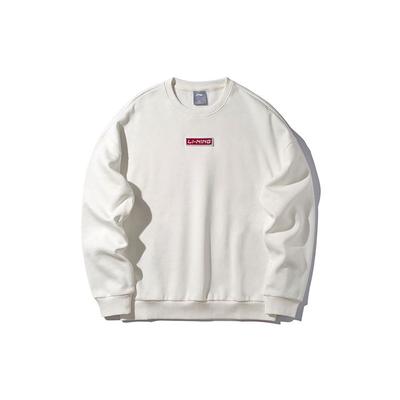 Li Ning Sports Fashion Series Logo Fleece Round Neck Pullover Sweatshirt Unisex Sweatshirt AWDP696-11