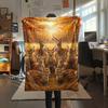 1PC Realistic illustration Print FlAannel Blanket, High quality Comfortable for All Seasons, Home Decor, Warmth and Comfort