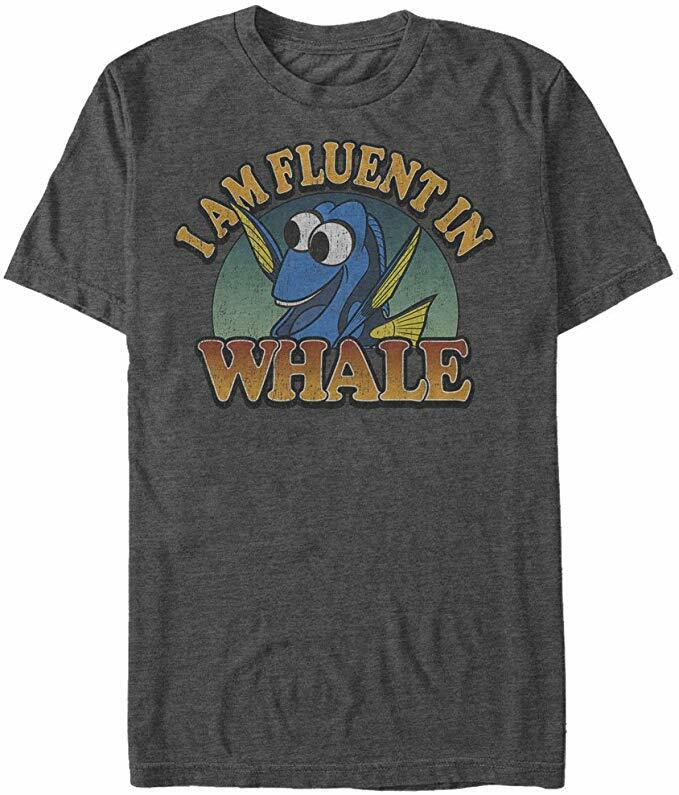 Finding Dory I Am Fluent In Whale Charcoal Heather Men's T-Shirt New
