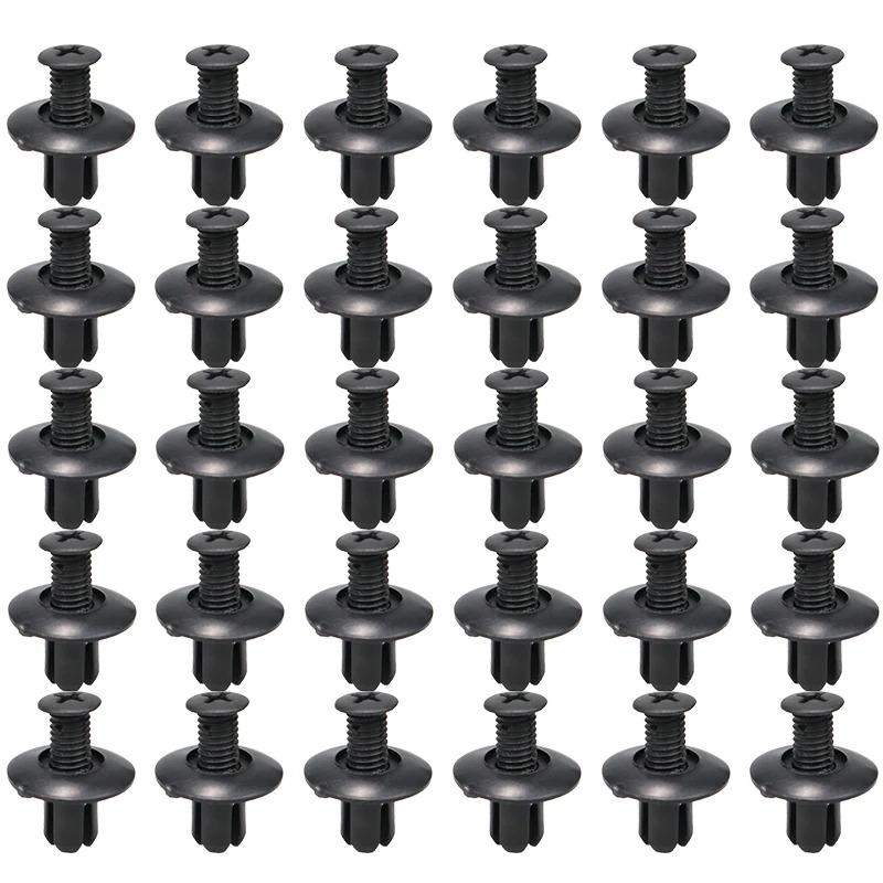 8mm Rivetti in Plastica Elementi di Fissaggio Vite Paraurti Auto Parafango Rivetto Nero Clip di Fissaggio Auto per Toyota Focus Kia Nissan Yamaha