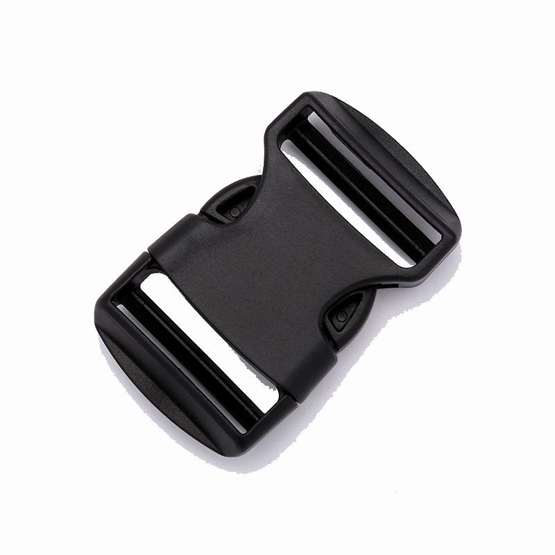 Umweltfreundliche schwarze POM-Kunststoff-Gurtbandschnalle zur Rucksackverstellung (1-5 cm)