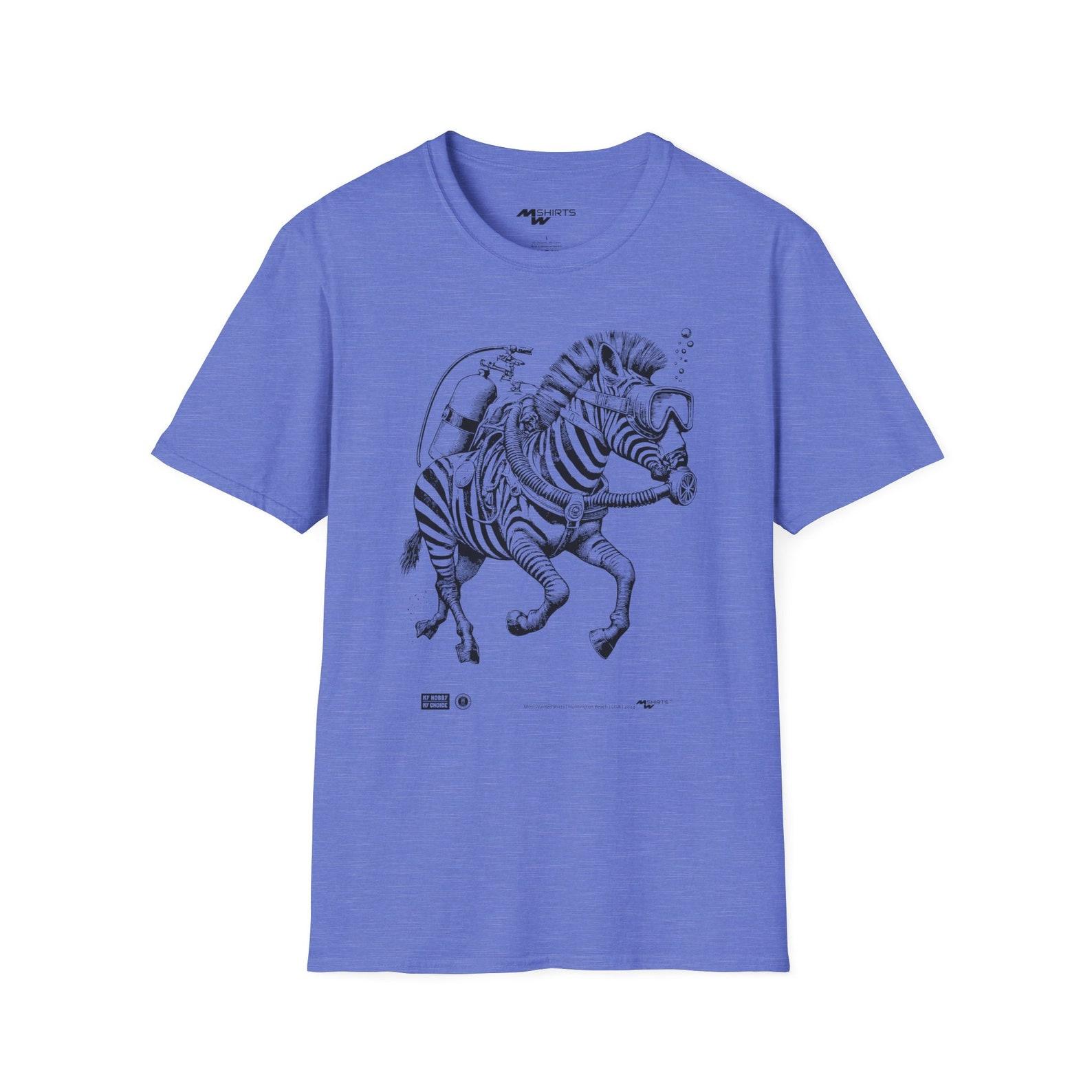Scuba Diving Zebra T-Shirt – Vintage Ocean Lover Tee 2XL