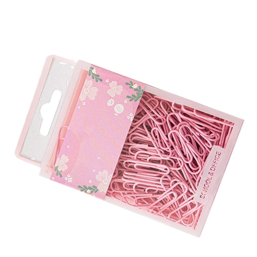 70 Pcs Pink/ Purple/ Green Paper Clips 50mm Length Portable Paper Clips Office Paper Clips Papers