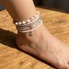 5Pcs Ocean Inspired Layered Anklet Set for Women Beach Conch Starfish Turtle Charm Foot Jewelry Summer Vacation Accessories