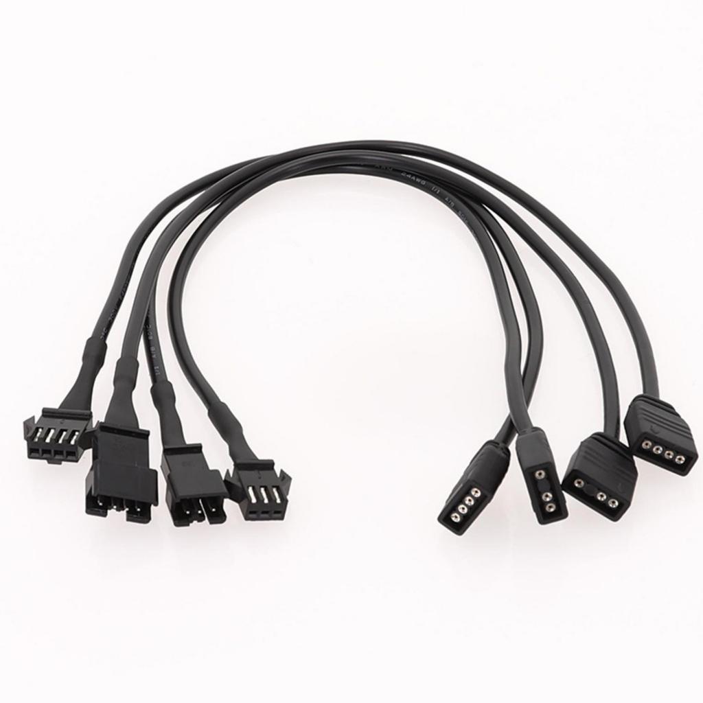 2pcs RGB Extension Cable SM3/4Pin to 3PIN Female/SM3/4Pin Male Adapter Cord for DEEPCOOL/Lian Li PC Case ARGB Cord
