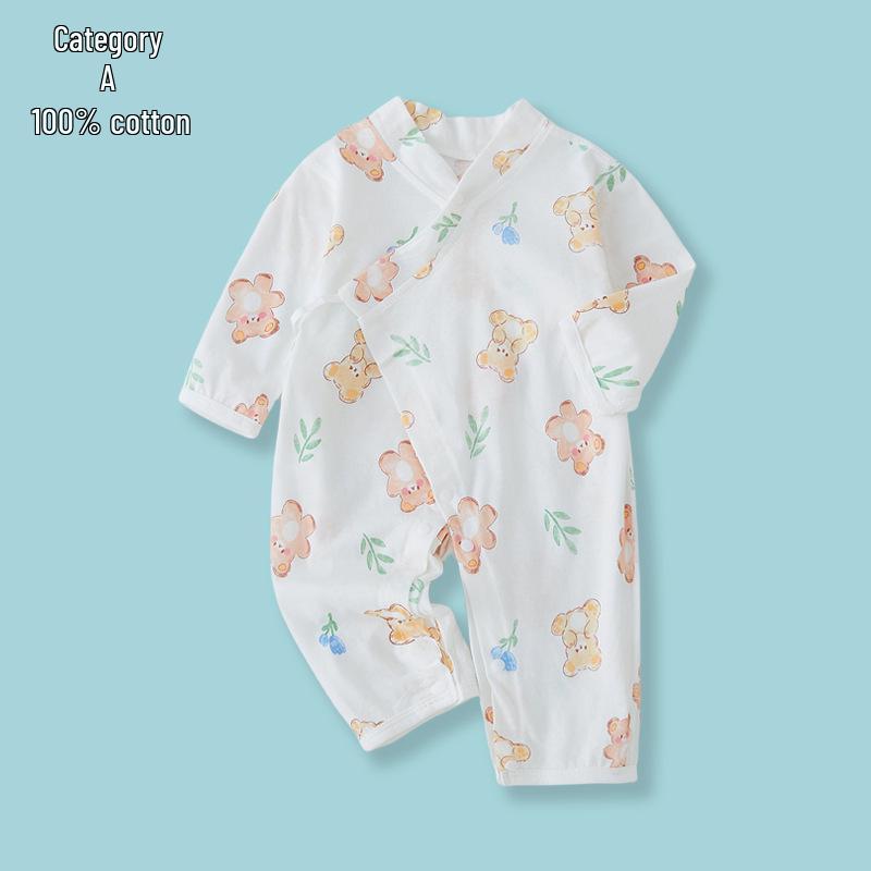 Long Sleeve A-Class Cotton Baby Romper - Thin Summer Style for Newborns