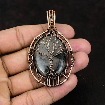 Tree Of Life Black Rutile Copper Pendant Copper Wire Wrapped Gemstone Pendant Handmade Antique Jewelry Black Rutile Jewelry Gift For Mother