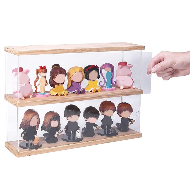 Klares Display-Regalgehäuse, Ausstellungsständer, 2/3-lagiges Lagerregal für Dekoration, Actionfiguren, Sammlerstücke, Spielzeug