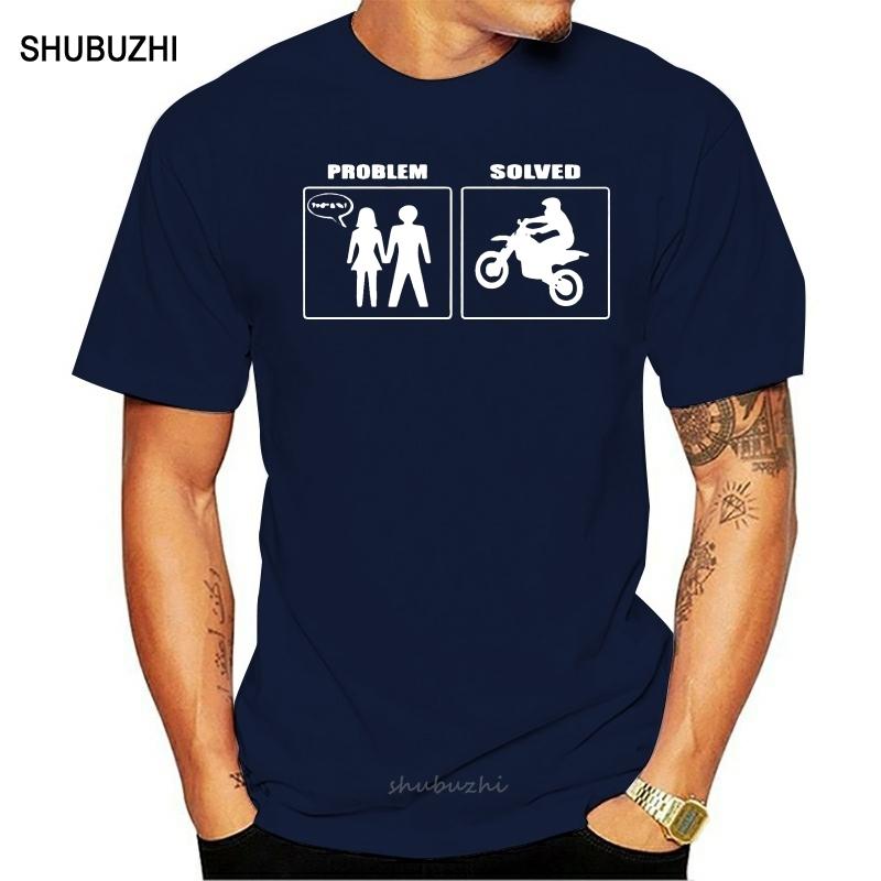 Problem Solved Motocross Funny MX Hilarious Relationship Mens Graphic TShirts S