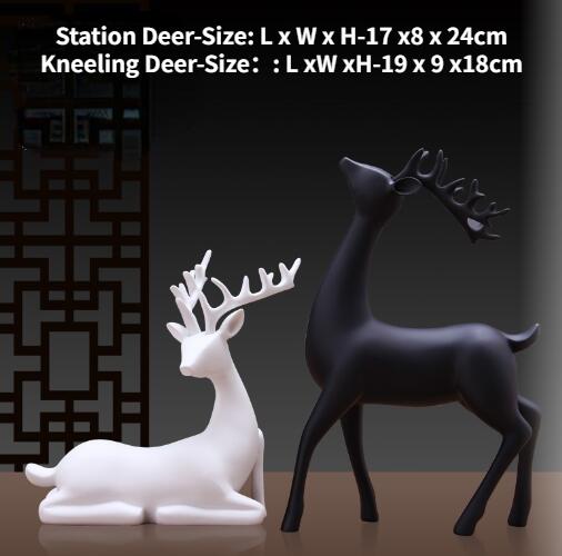 

Рождественские украшения Современный минималистский орнамент в виде оленя Гостиная Телевизор Винный шкаф Украшение для дома Творческие поделки из смолы черный белый